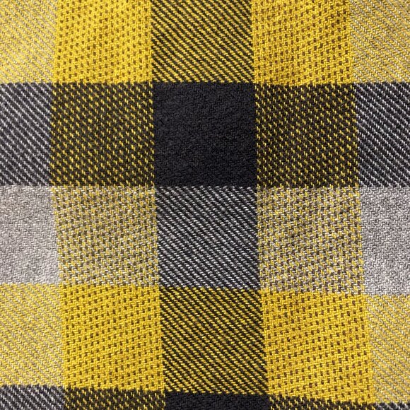 GAPKIDS Boy's grey yellow plaid flannel button-down shirt ~ Youth kids - Picture 4 of 11